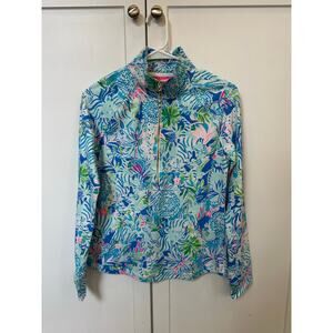 Lilly Pulitzer Skipper Popover Surf Blue Soleil It On Me UPF 50+ US XS